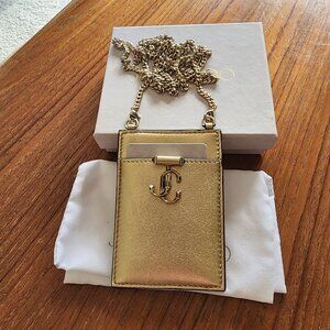 Jimmy Choo Nappa Leather ID Holder with Detachable Chain